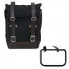 Black/brown canvas bag + left bracket Unit Garage BMW R 12 GS - 10/14 liters