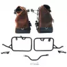 Paire de sacoches cuir fendu Cult Colorado Brown + cadres Unit Garage BMW R 12 GS - 40/50 litres