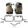 Paire de sacoches cuir fendu Cult Moss Grey + cadres Unit Garage BMW R 12 GS - 40/50 litres