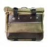 Paire de sacoches cuir fendu Cult Moss Grey + cadres Unit Garage BMW R 12 GS - 40/50 litres
