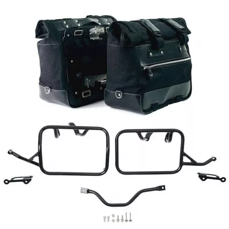 Set black/black Cult canvas panniers + frames Unit Garage BMW R 12 GS - 40/50 liters