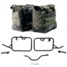 Paire de sacoches toile Cult vert/marron + cadres Unit Garage BMW R 12 GS - 40/50 litres
