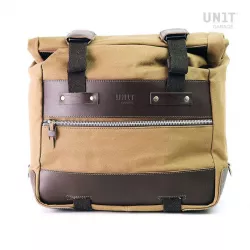 Paire de sacoches toile Cult beige/marron + cadres Unit Garage BMW R 12 GS - 40/50 litres