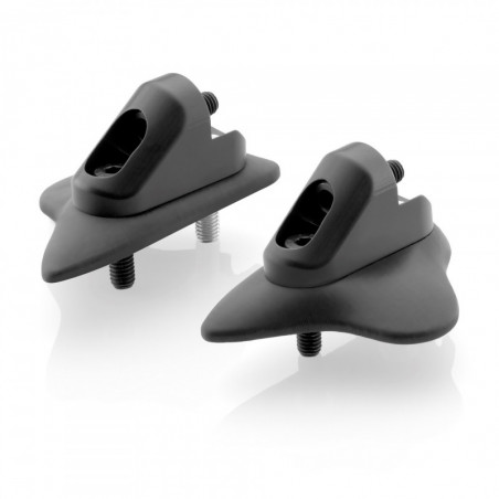 Kit de montage rétroviseur pour carénage et obturateur rétroviseur - Anodisée noir Rizoma