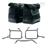 Set split leather panniers Cult Jet Black + frames Unit Garage Yamaha Ténéré 700 - 40/50 liters picture 1