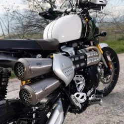 Unit Garage exhaust Triumph Scrambler 1200 (2019-2023) - silver picture 1
