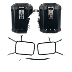 Paire de valises Atlas + cadres Unit Garage BMW R12 GS - 32/39 litres - noir image 1