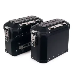 Valises Atlas + cadres Unit Garage BMW R NineT - 32/39 litres - chrome