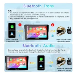 Carpuride W502 Wireless Portable Dual Bluetooth Waterproof IP67 Motorcycle Stereo picture 7