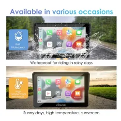 Carpuride W502 Wireless Portable Dual Bluetooth Waterproof IP67 Motorcycle Stereo picture 6