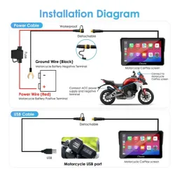 Carpuride W502 Pro Wireless Motorcycle Stereo with Optional TPMS | Dual Bluetooth Intercom, Compass & Barometer picture 11