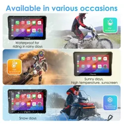 Carpuride W502 Pro Autoradio sans fil pour moto | Double intercom Bluetooth, boussole et baromètre image 9