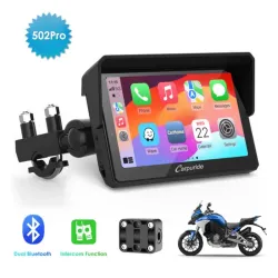 Carpuride W502 Pro Wireless Motorcycle Stereo | Dual Bluetooth Intercom, Compass & Barometer picture 1
