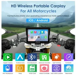 Carpuride W502S Pro | Universal Motorcycle CarPlay & Plug-and-Play BM05 Bracket picture 3