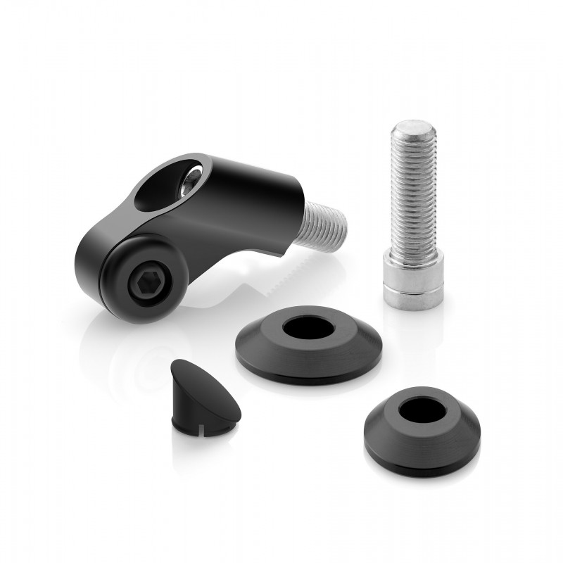 Kit de montage rétroviseur pour guidon - Anodisée noir Rizoma Kit de montage rétroviseur pour guidon - Anodisée noir Rizoma
