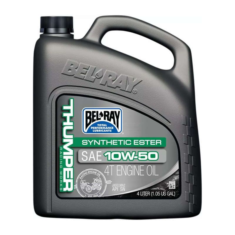 Huile moteur 4 temps Thumper® Racing ester synthétique Bel-Ray - 10W50 4L