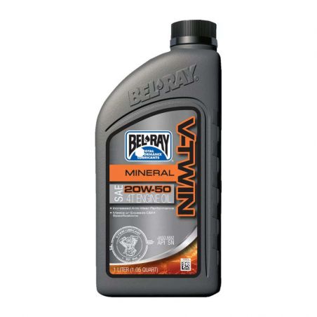 Huile moteur 4 temps V-Twin minérale Bel-Ray - 20W50 1L