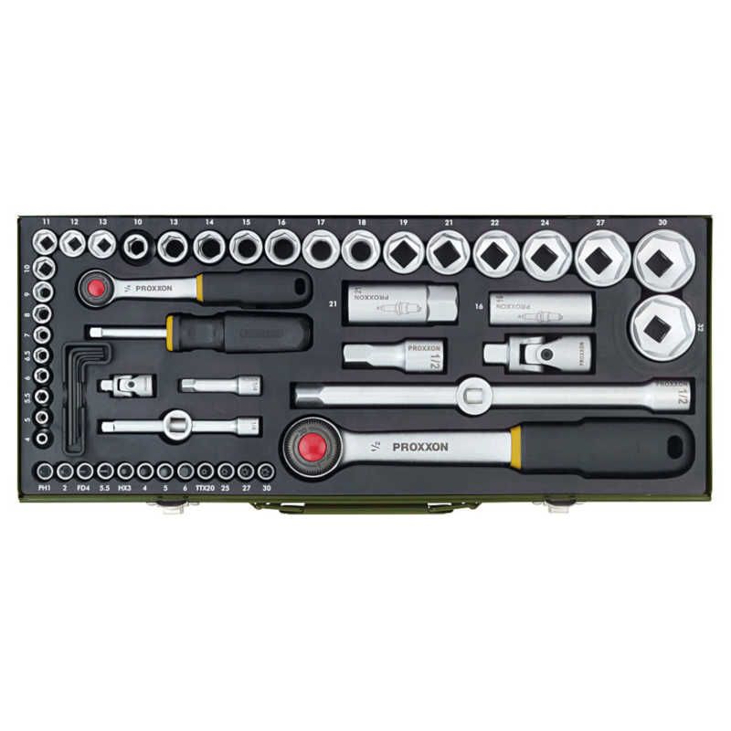 PROXXON Set de clé à douilles 1/4" + 1/2" 56 pièces PROXXON Set de clé à douilles 1/4" + 1/2" 56 pièces