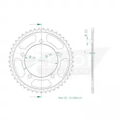 HPE 525 ensemble de chaîne 128 maillons Regina  BMW S 1000 XR - doré image 3